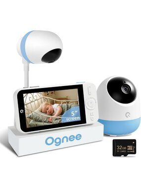 Baby Monitor with Camera & Audio, 24-Hour Recording, 32GB Storage, Night Vision